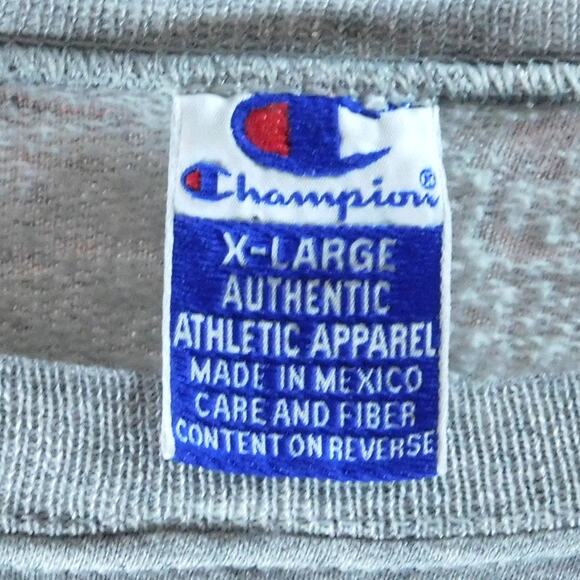 Vintage 90s Champion Boston University Sweatshirt Size XL Gray Pullover Faded - Picture 3 of 6